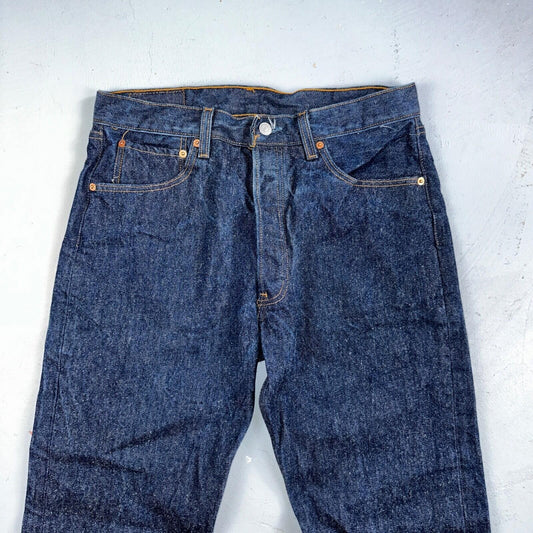 Levis 501 Vintage 90s USA XX Straight Leg Jeans Blue Dark Wash 34x32 Act 31x29
