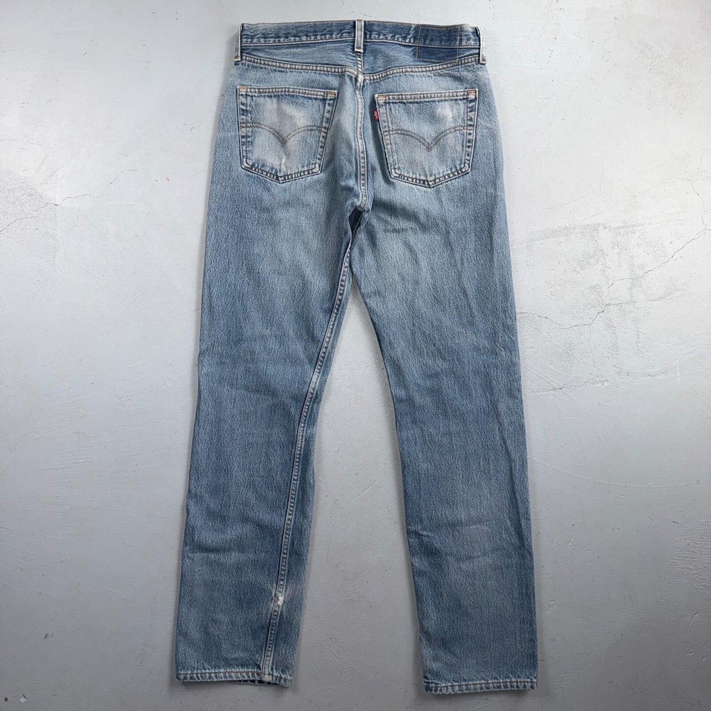 Levis 501 Vintage 90s USA XX Straight Leg Jeans Blue Light Wash 33x34 Act 32x32