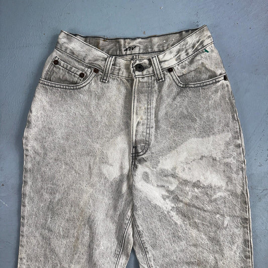 Levis 501 Vintage Jeans Women's Size 5 Gray Button Fly 22x29 USA Acid Wash