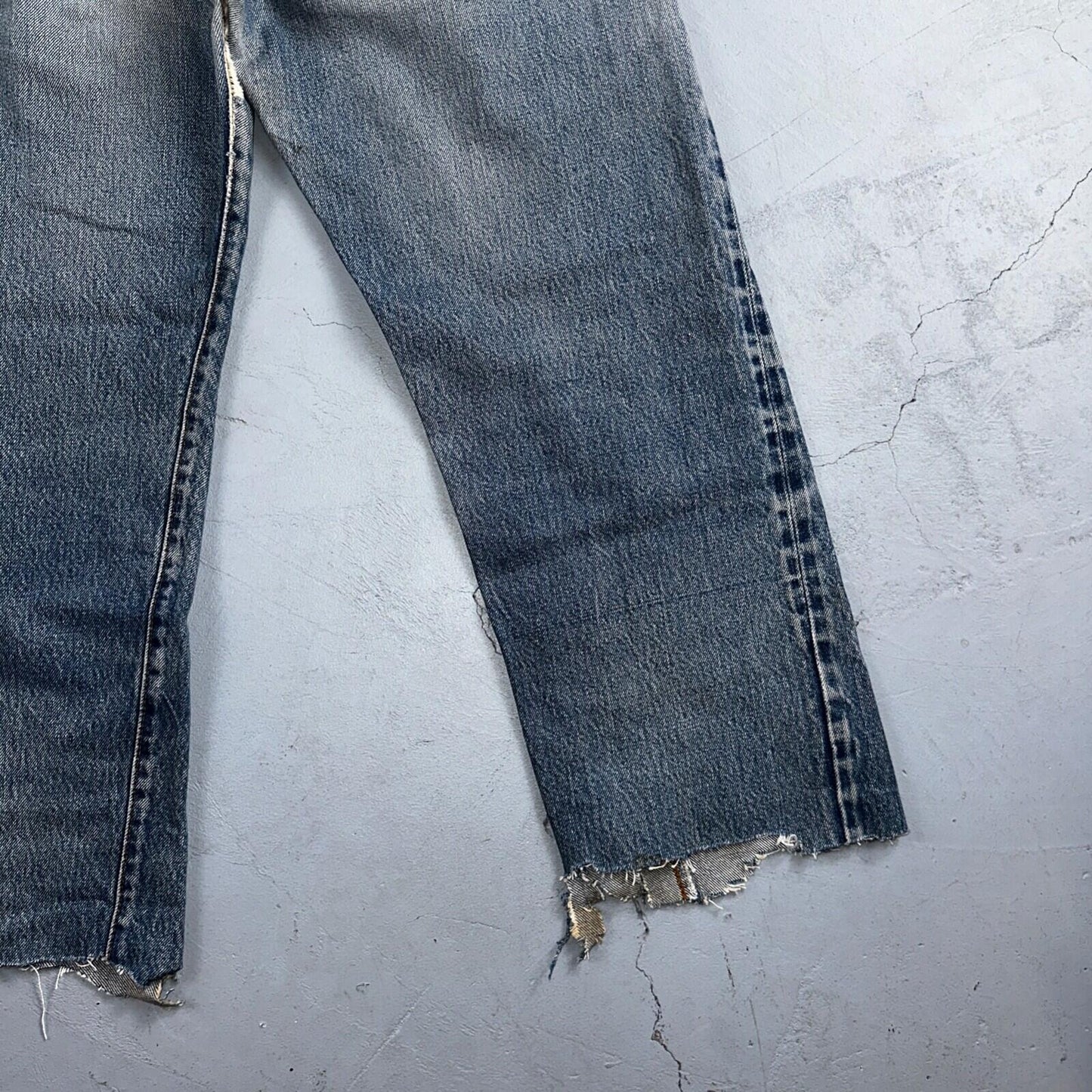 Levis 501 Vintage 80s Redline Selvedge USA XX Jeans Light Wash Capri Act 30x25