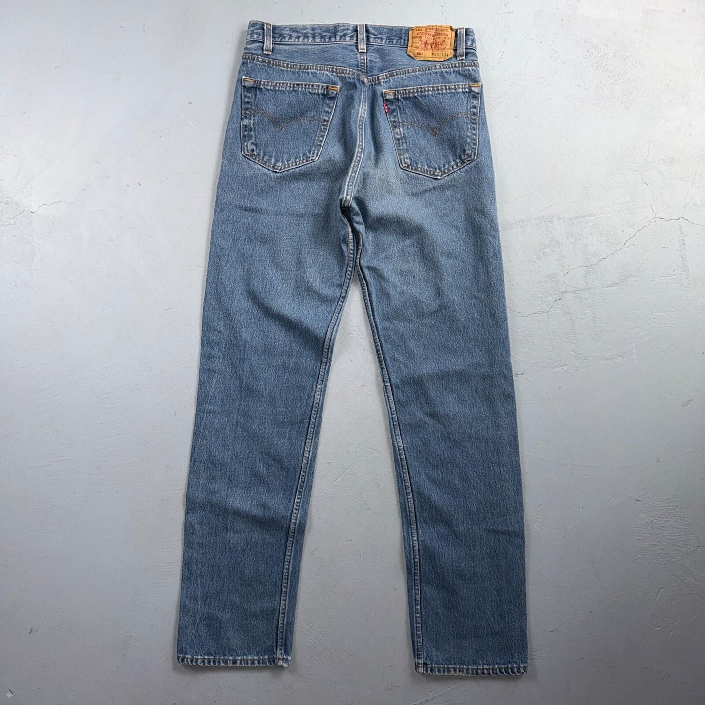 Levis 501 Vintage 80s USA XX Straight Leg Jeans Blue Light Wash 33x34 Act 31x32