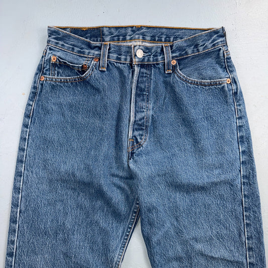 Levis 501 Vintage 90s USA XX Straight Leg Jeans Blue Med Wash 30x32 Act 28x30