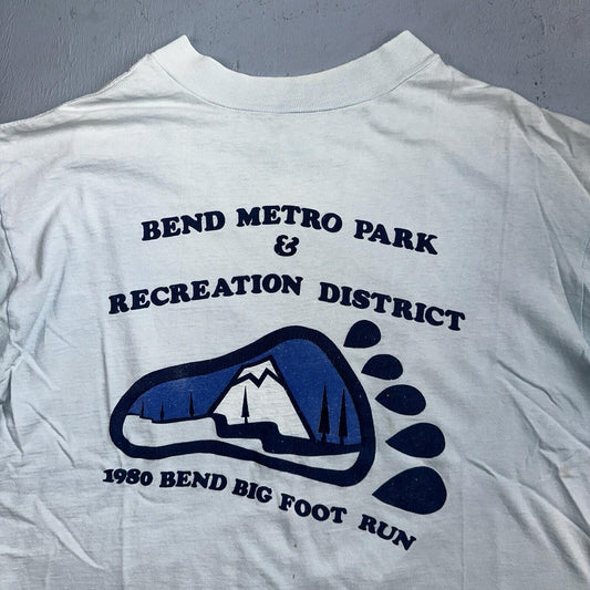 Adidas VTG 1980s Oregon Bend Trefoil T Shirt Blue Size XL 80s Marathon RARE PDX