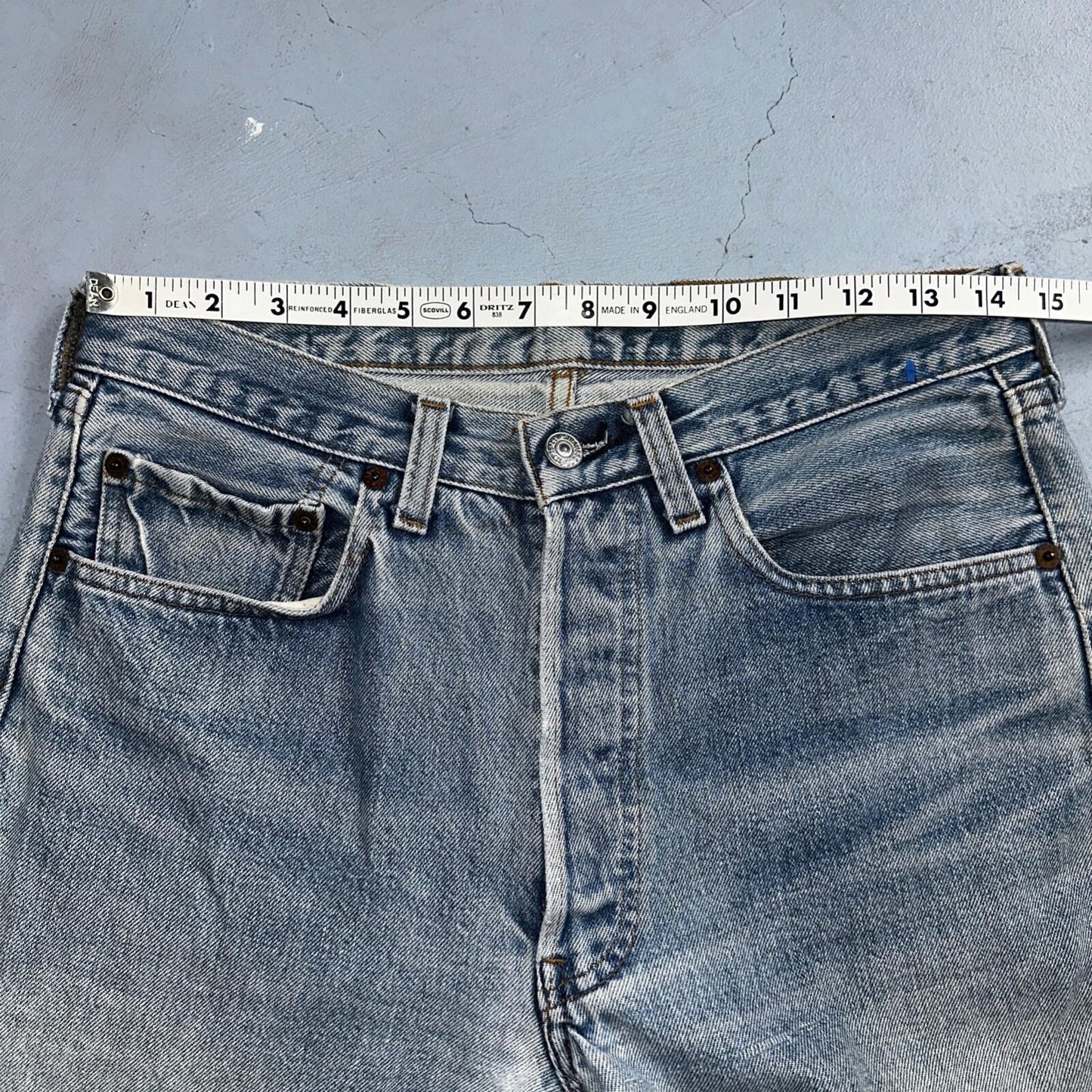 Levis 501 Vintage 80s Redline Selvedge USA XX Jeans Light Wash Skinny Act 29x32
