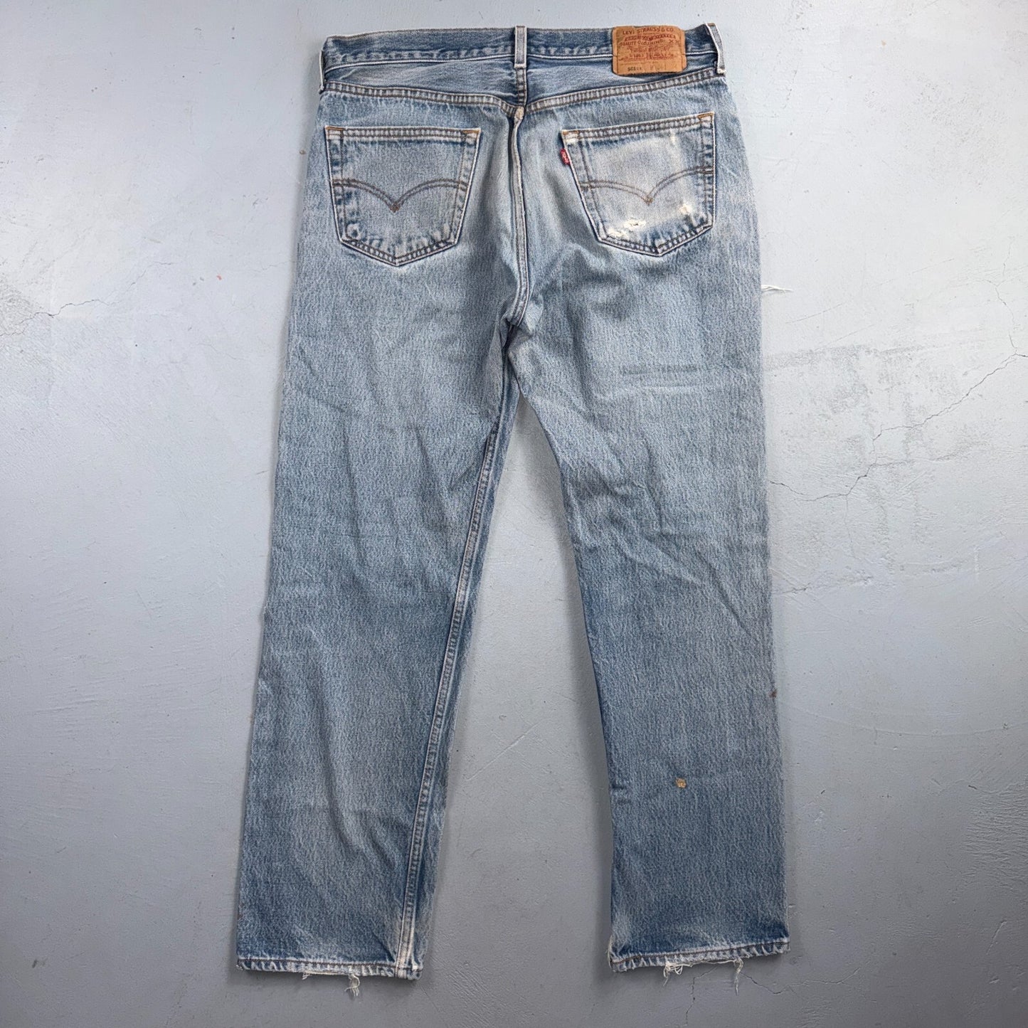 Levis 501 Vintage 90s Y2K XX Straight Leg Jeans Blue Light Wash 36x34 Act 34x29