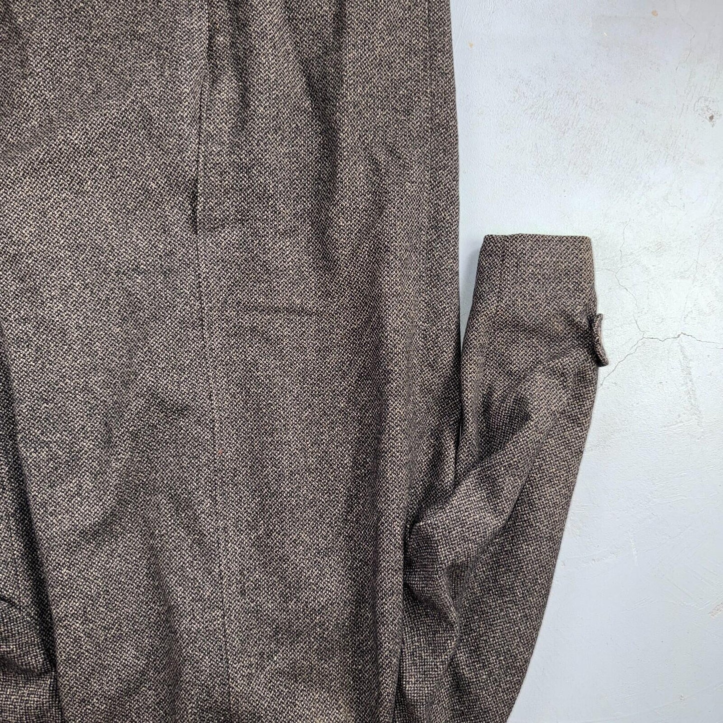 VTG 1950s 1960s Coat Trench Mens Gray Tweed Wool Rockabilly Overcoat Long Duster