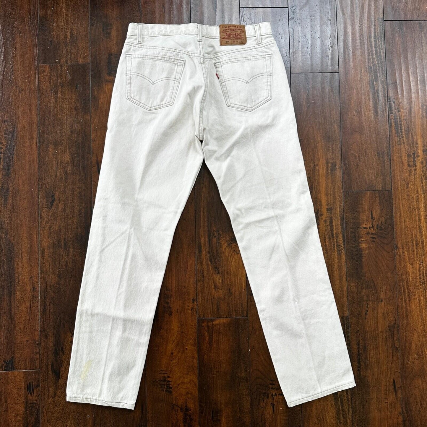 VTG 90s Levis 501 Button Fly 36x32 USA Tag Jeans Straight White XX Act 32x31
