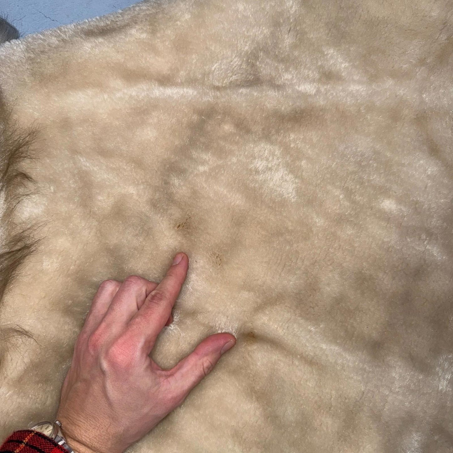 Vintage 1960s Beige Faux Fur Trim Kimono Poncho One Size Rockabilly 60s Penney