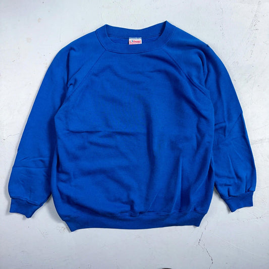 1990s VTG Hanes Sport Blank Sweatshirt XL Blue Made In USA Crewneck Basic