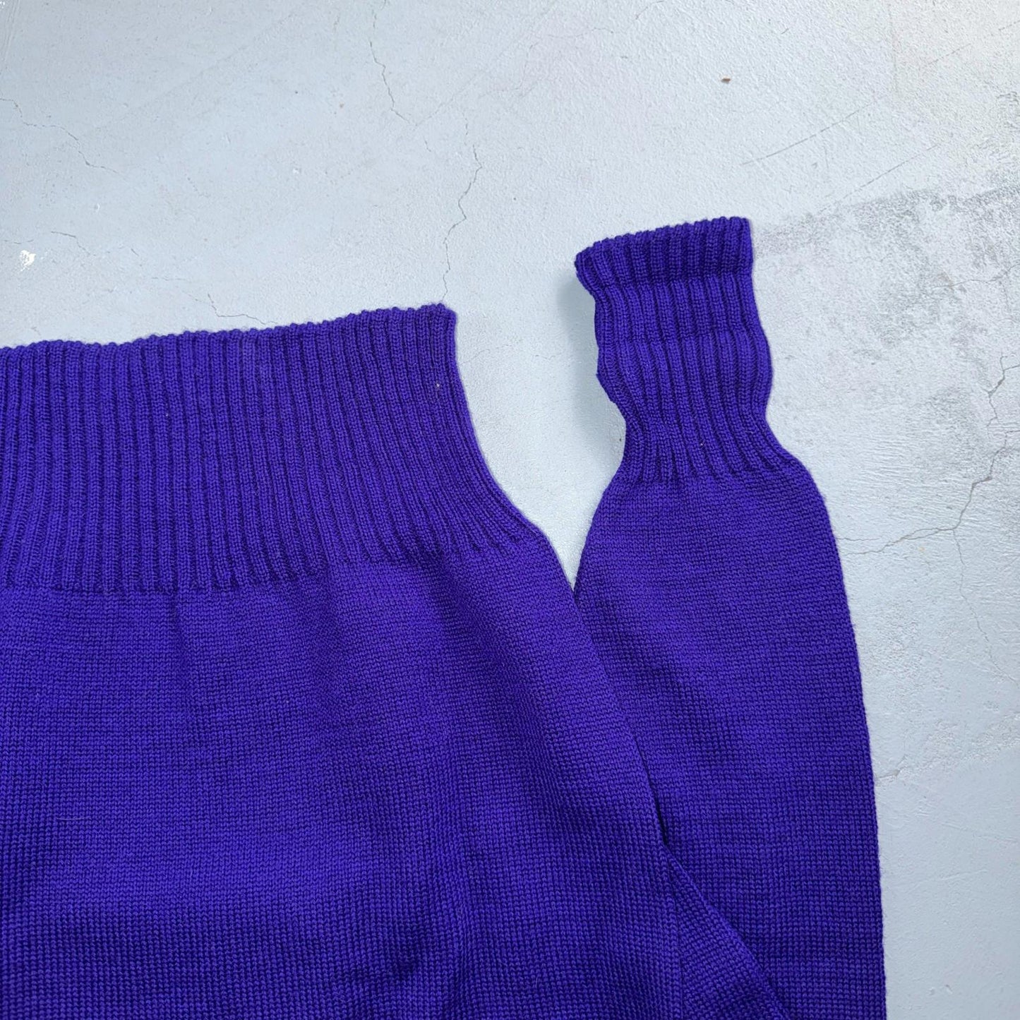 Vintage Sportcraft Knitting Cardigan Purple Wool College School Varsity Sweater