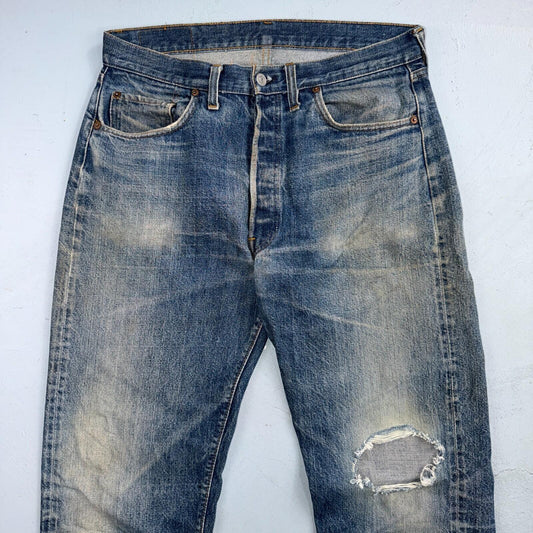 Levis 501 Vintage 70s SS Redline Selvedge USA XX Jeans Med Wash 35x40 Act 32x34