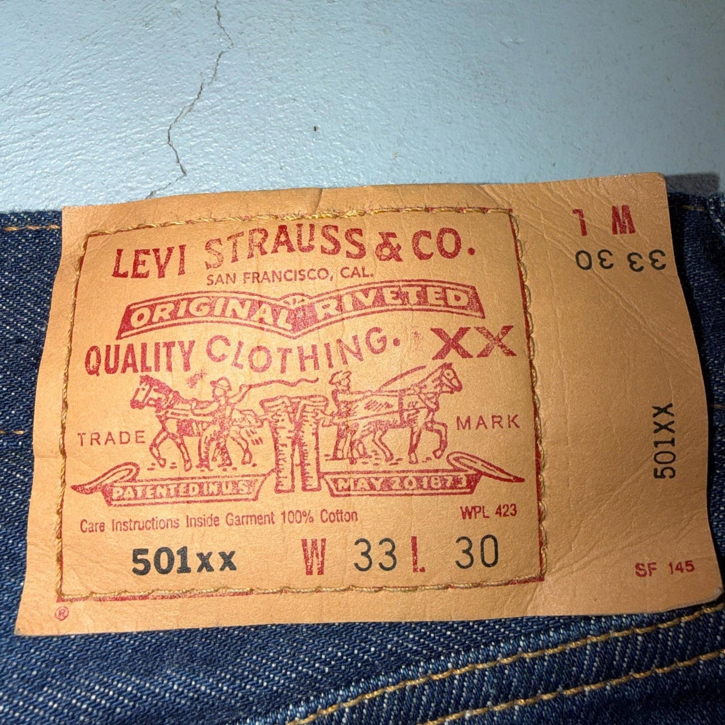 Levis 501 Vintage Y2K 90s XX Straight Leg Jeans Blue Dark Wash 33x30 Act 32x27