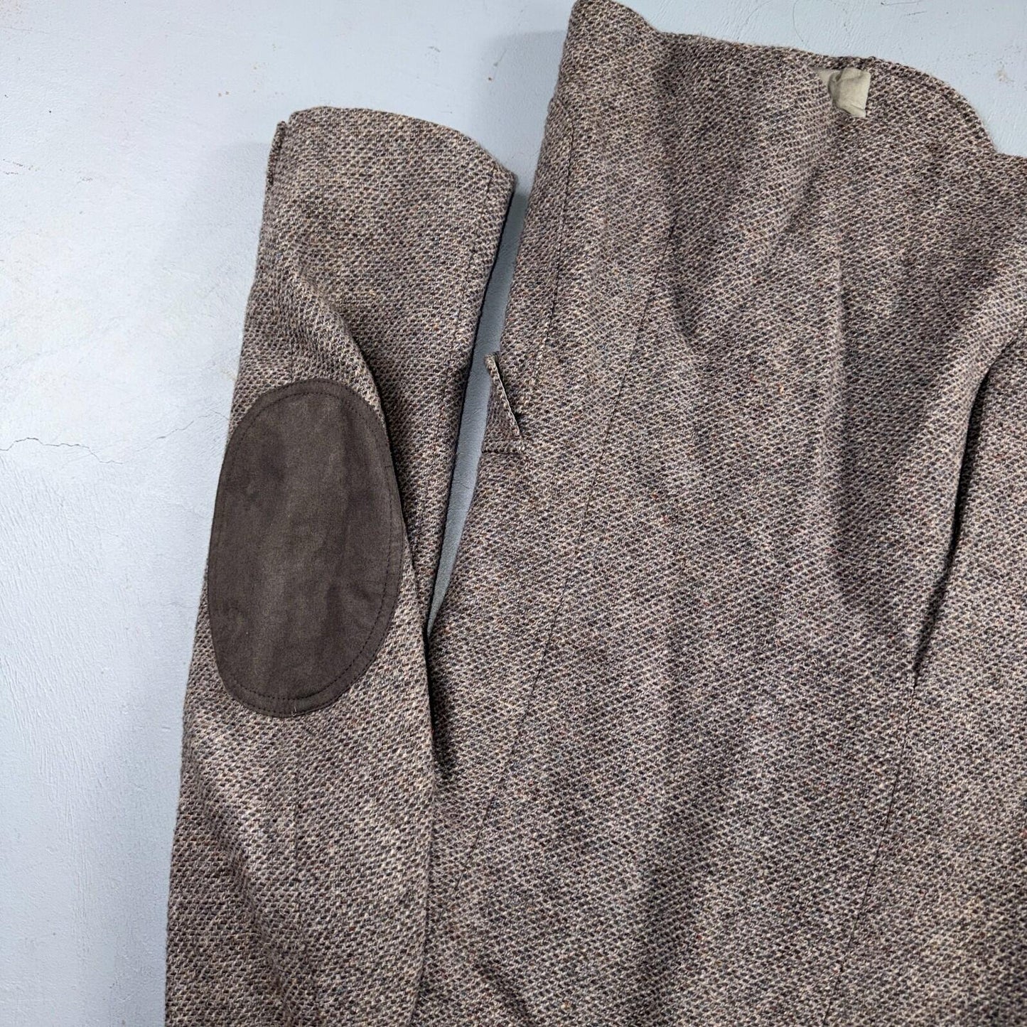 Pendleton Western Blazer Vintage Mens 42L USA Long Wool Gray Tweed Elbow Suede
