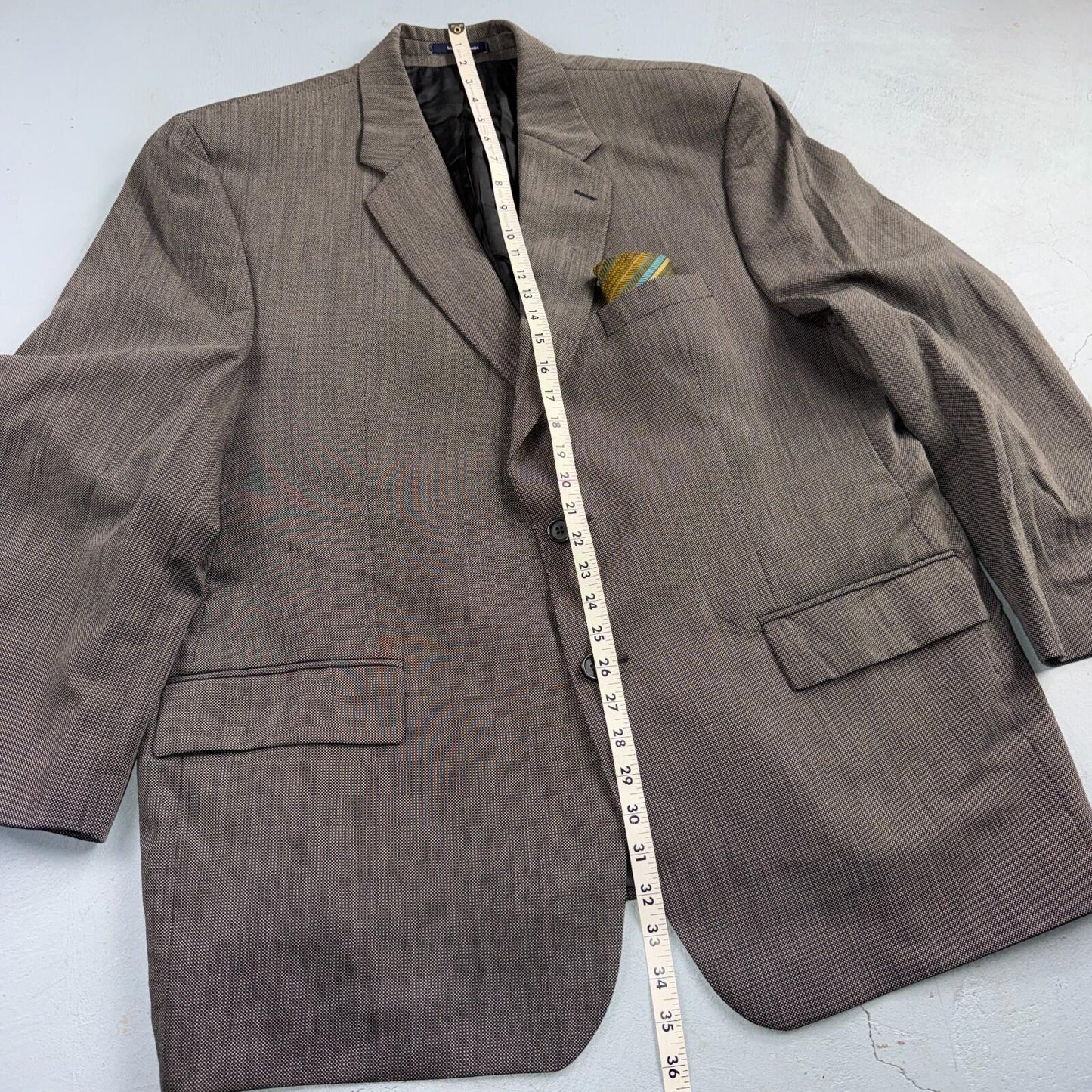 1990s Chaps Ralph Lauren VTG Mens 2 PC Suit 48 Jacket Coat Pants Gray Wool