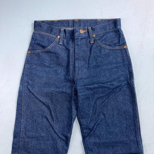 VTG Wrangler Men's 13MWZ Dark Wash High Rise Rigid Cowboy Jeans 28x33 Talon USA