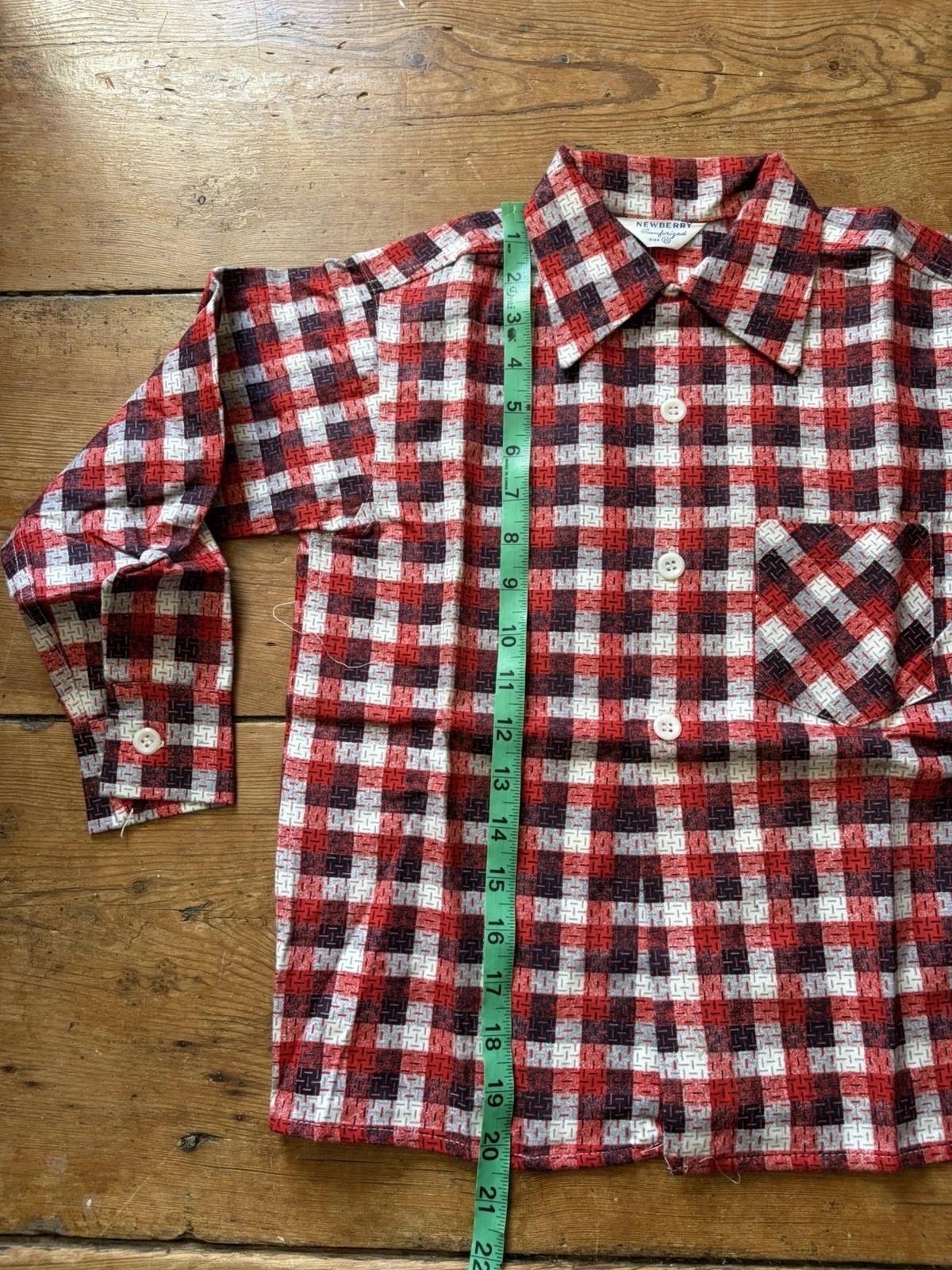 VTG 1950s NOS Plaid Flannel Boys Shirt Lot Newberry Rockabilly Size 10 RARE 50s