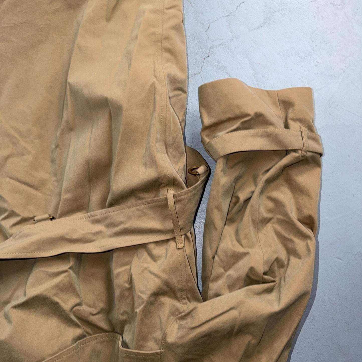 Paul Stuart Double Breasted Men’s Lined Trench Coat Sz 42 Beige Classic Jacket
