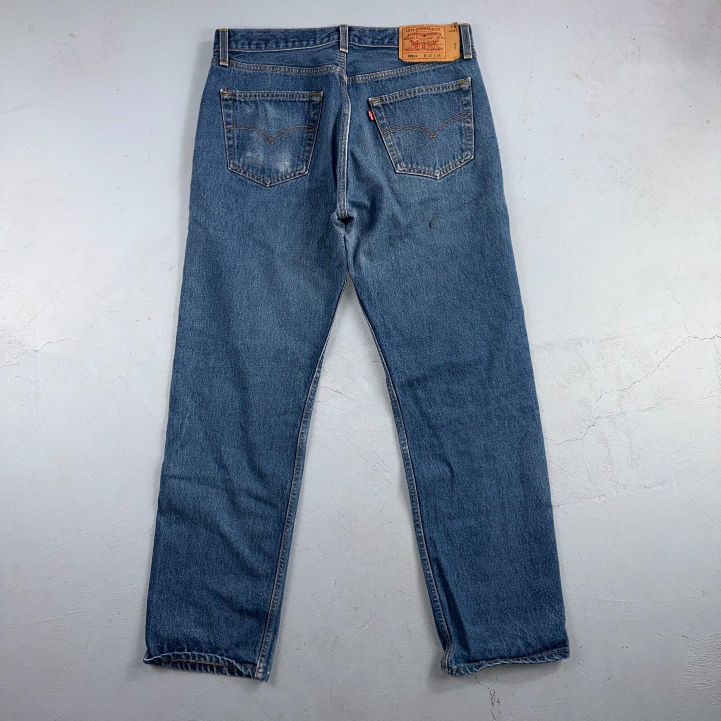 Levis 501 Vintage 90s USA XX Straight Leg Jeans Blue Med Wash 36x34 Act 33x30