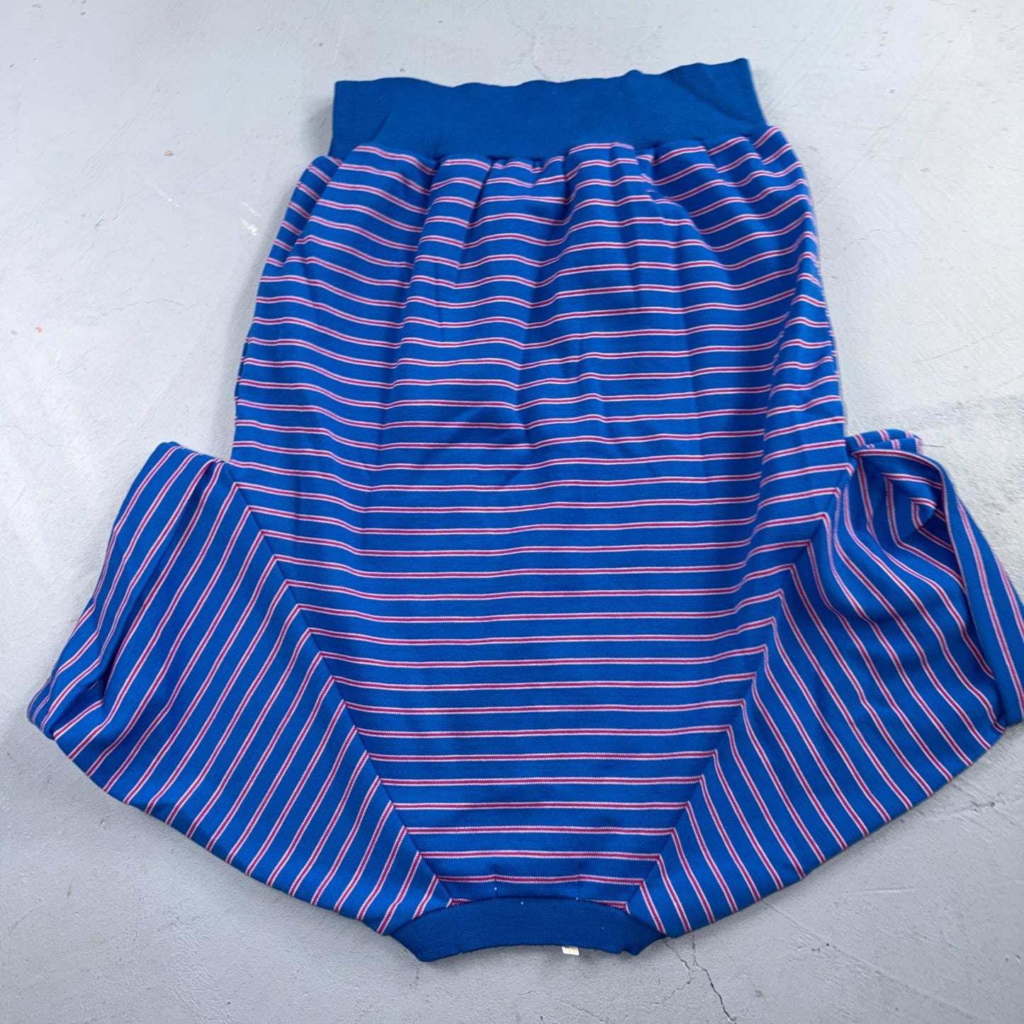 Charisma Striped Pullover Sweater Blue Aqua Ski Short Sleeve 1980s Euro VTG