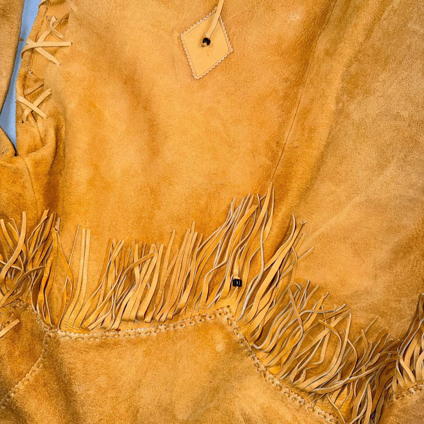 VTG Buckskin Montana Jacket Leather Fringe Western Leather Cowboy Suede 70s