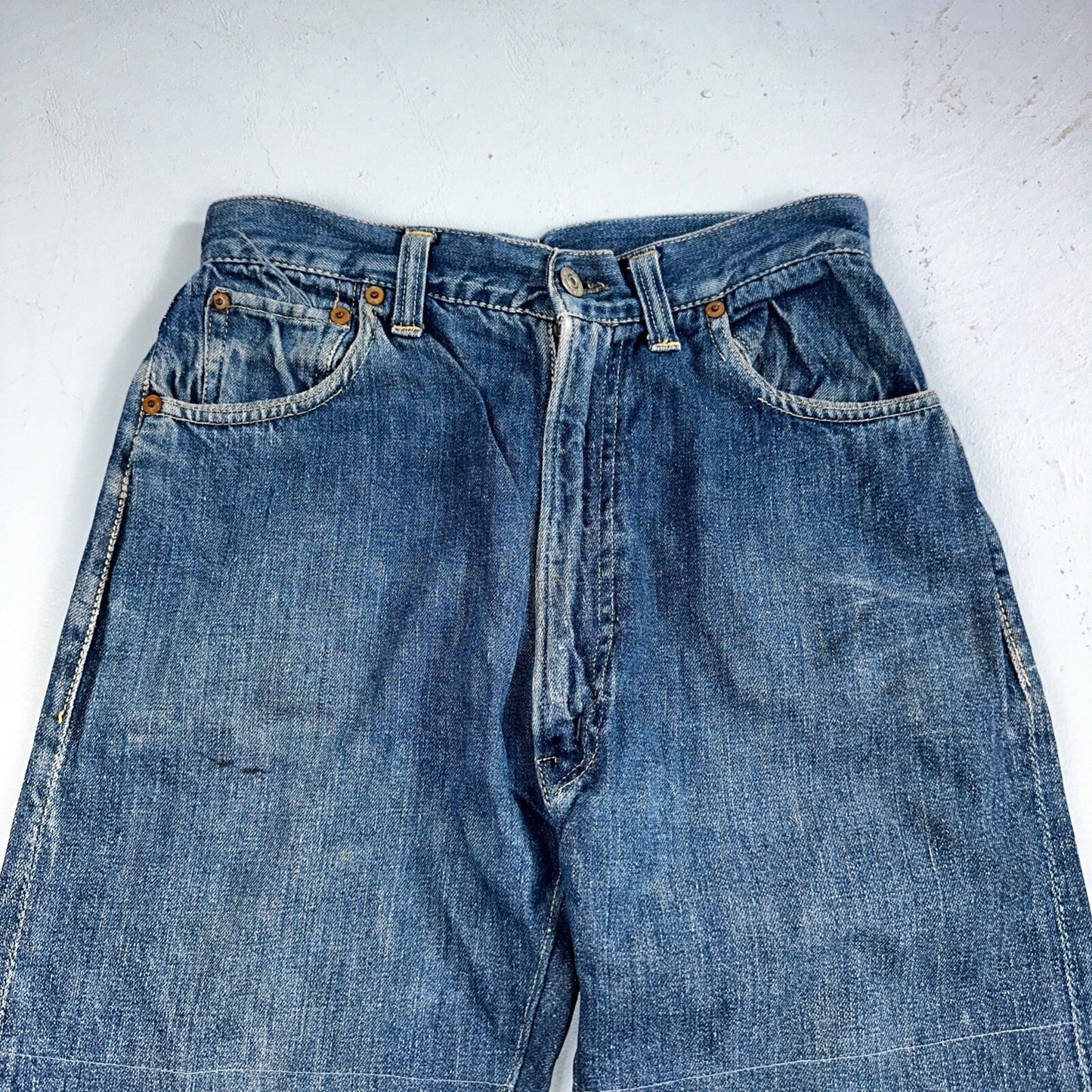 Levis 701 Big E Vintage 50s Redline Hidden Rivets USA 1950s Jeans 501 Act 26x29