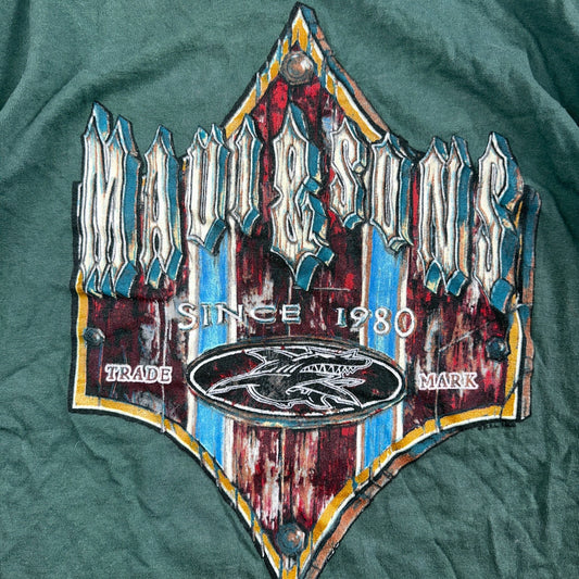 Maui & Sons Shark 90s VTG T Shirt Gameshark Ocean Hawaii USA Single Stitch