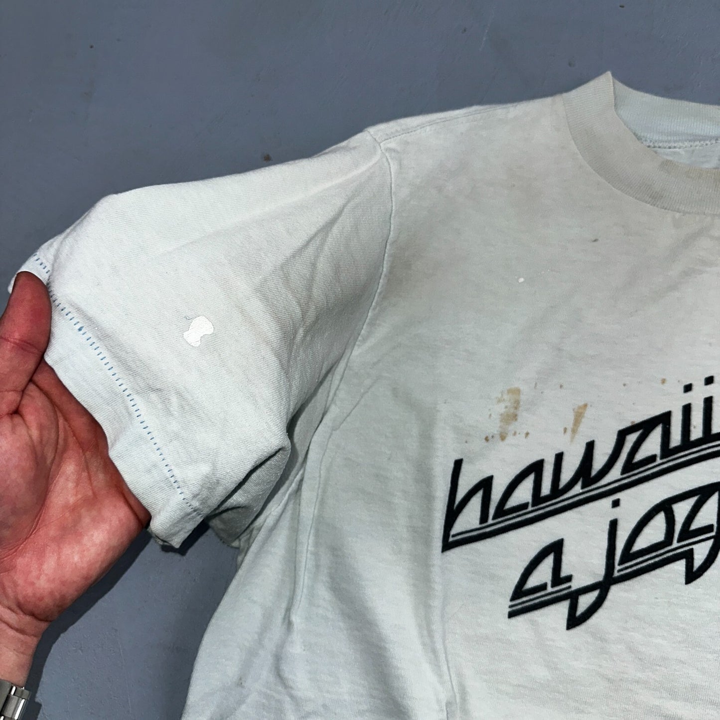 Hawaii Loves A Jogger 1970s VTG T Shirt 70s Rockabilly Rare Text Graphic Running