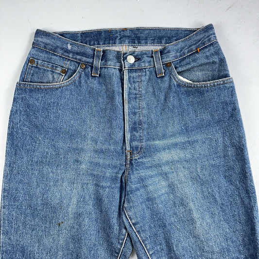 Levis 501 Vintage 80s USA XX Straight Leg Jeans Blue Med Wash High Rise 29x32