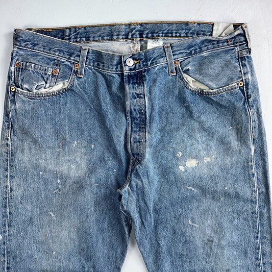 Levis 501 Vintage Y2K 90s XX Straight Leg Jeans Blue Light Wash 40x32 Act 38x31