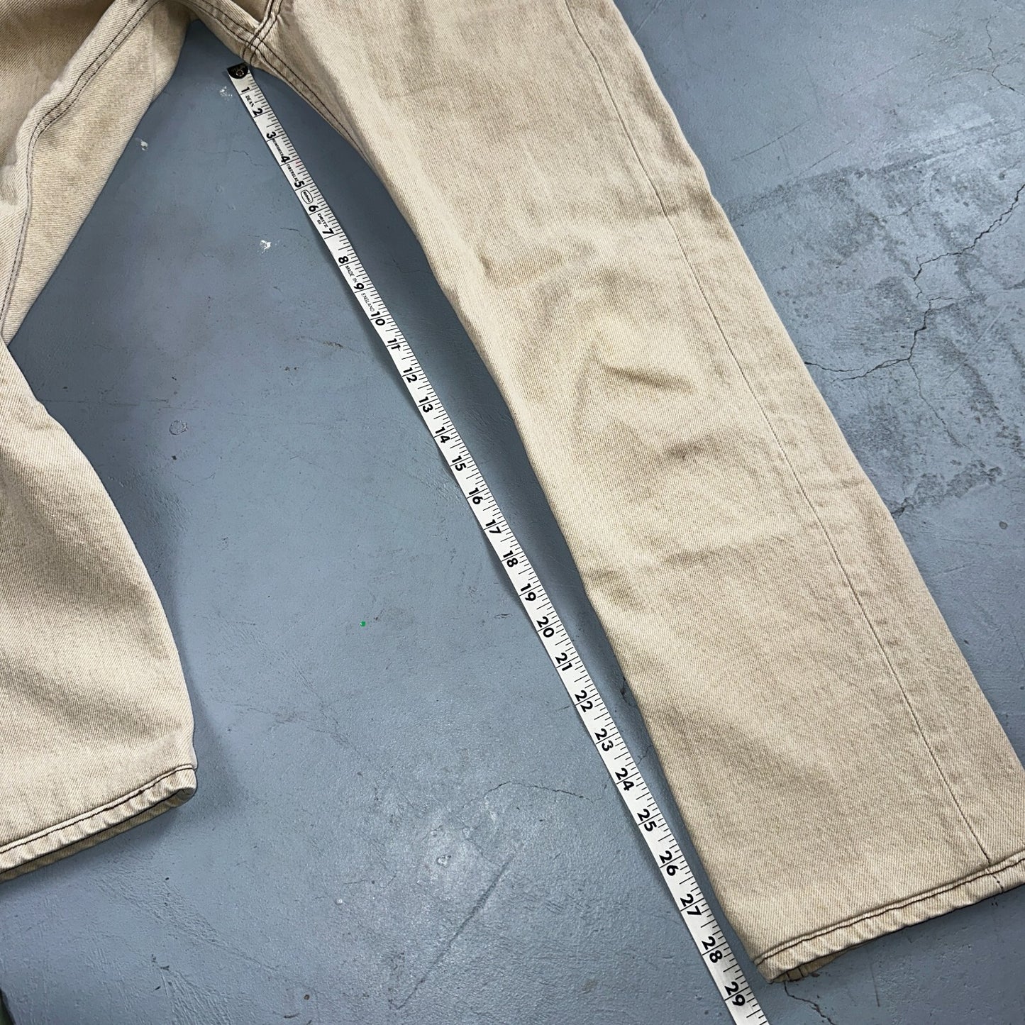 Levis 501 Vintage 90s USA XX Straight Leg Jeans Beige Light Wash 30x34 Act 29x29