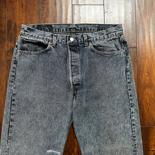 VTG 90s Levis 501 Button Fly 38x32 USA Tag Jeans Straight Wash Blue XX Act 34x30