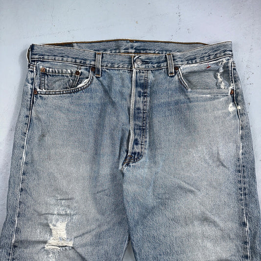 Levis 501 Vintage 90s Mexico Straight Leg Jeans 38x30 Y2K Light Wash Act 37x29