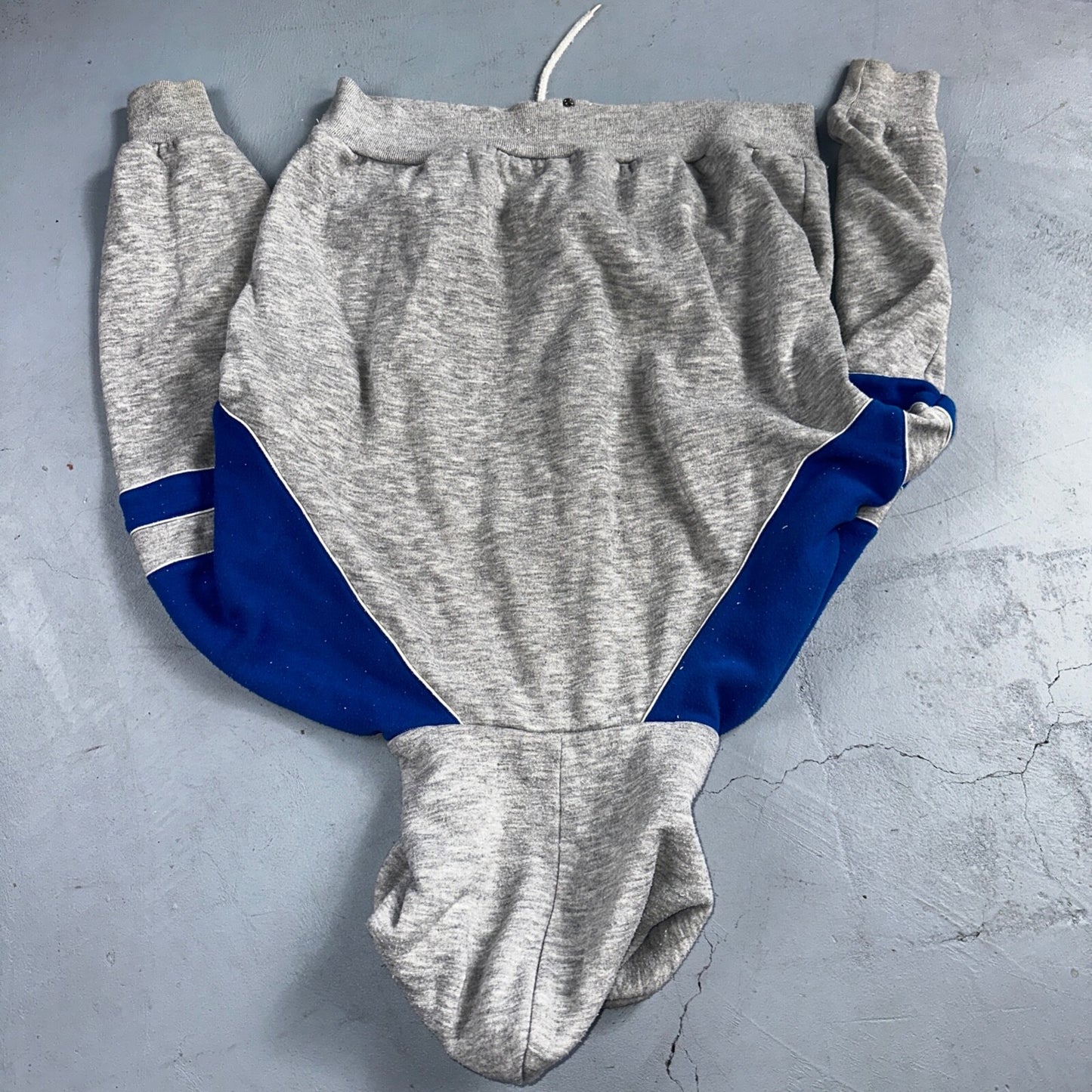 Nike Vintage 80s Colorblock Gray & Blue Full Zip Hoodie Blue Label Cut Tag