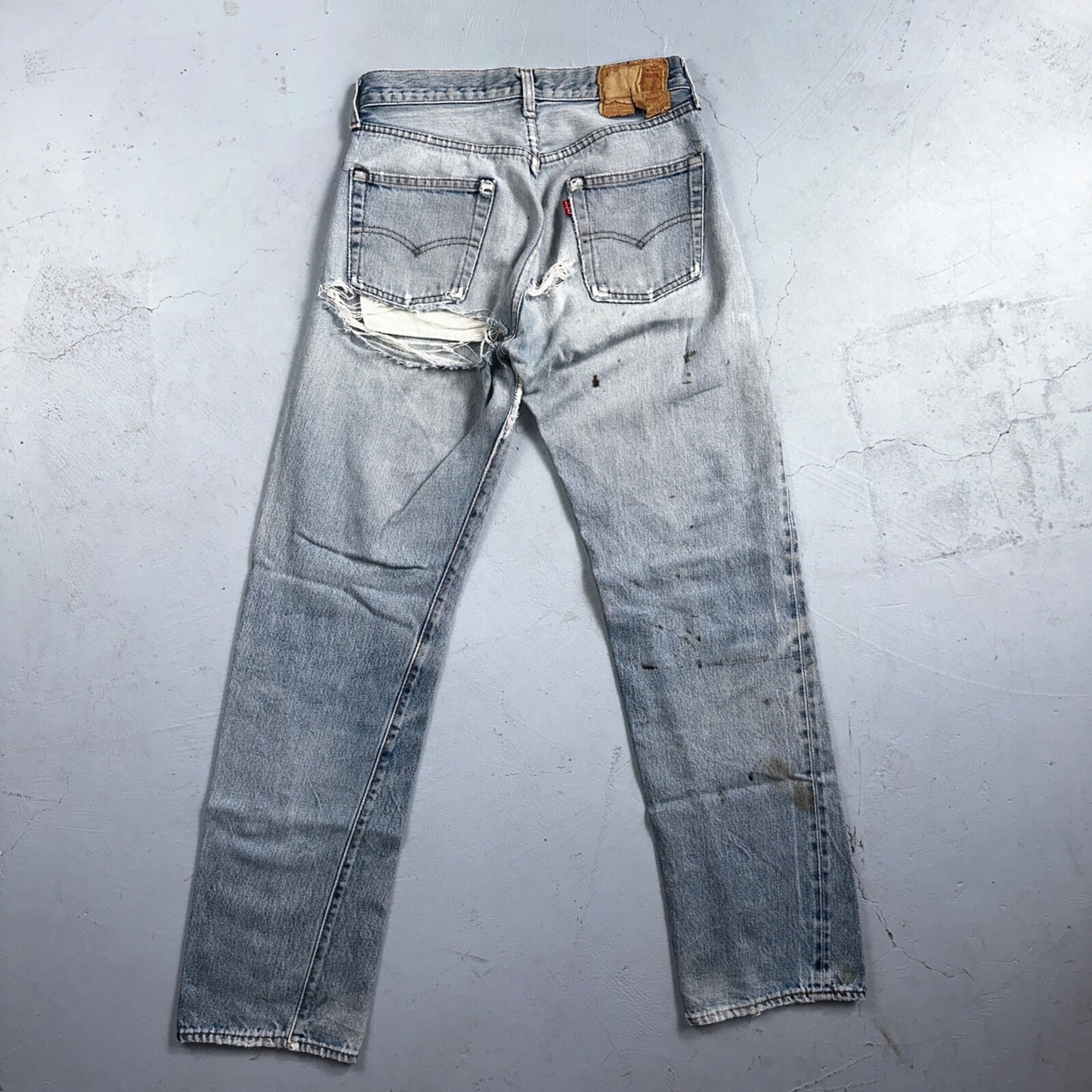 Levis 501 Vintage 80s Redline Selvedge USA XX Jeans Light Wash 30x34 Act 28X30