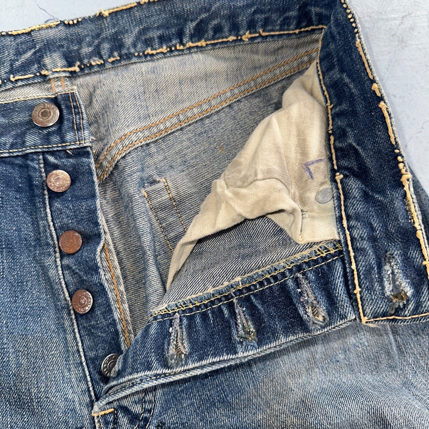 Levis 501 Big E Vintage 60s Redline Selvedge USA XX 1960s Jeans Act 28x28