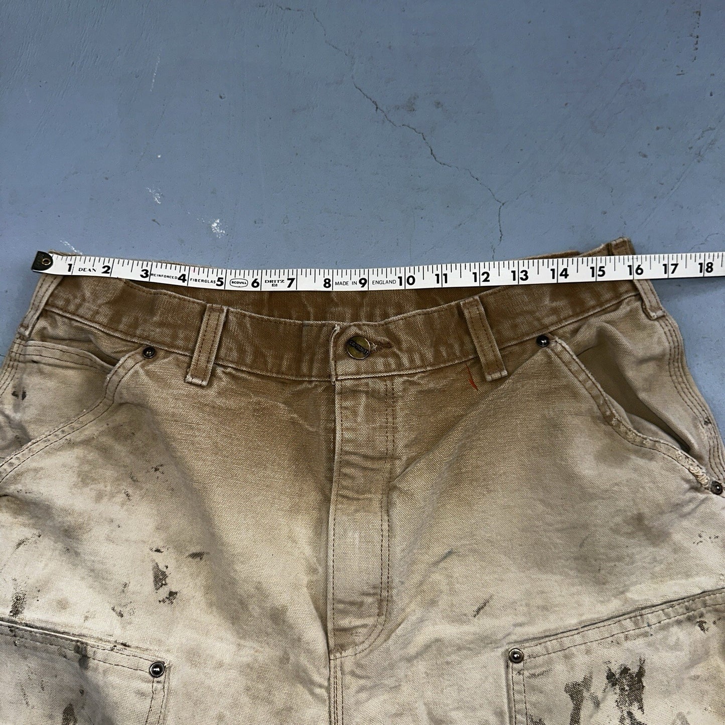 Carhartt VTG Double Knee Carpenter Pants USA B01 Brown Thrashed 34x34 Act 32x32