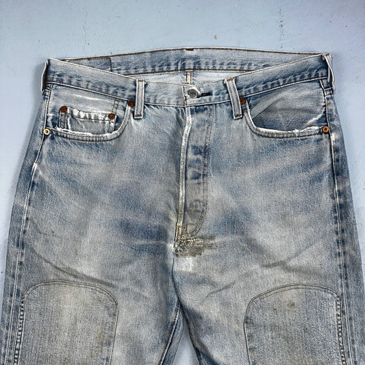 Levis 501 Vintage 80s Redline Selvedge USA XX Jeans Light Wash 36x31 Act 34x27