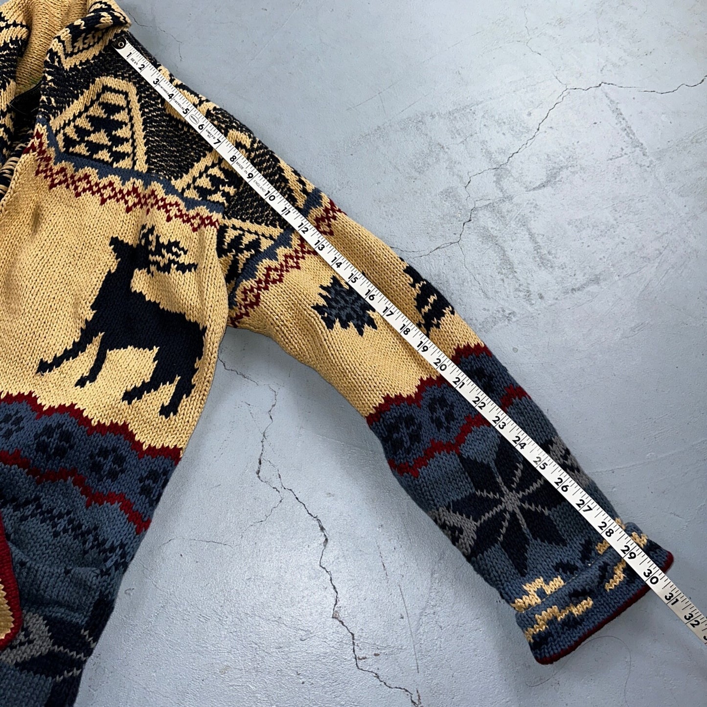 Polo Ralph Lauren Vintage 90s Hand Knit Polo Country Jacket Cardigan Small Shawl