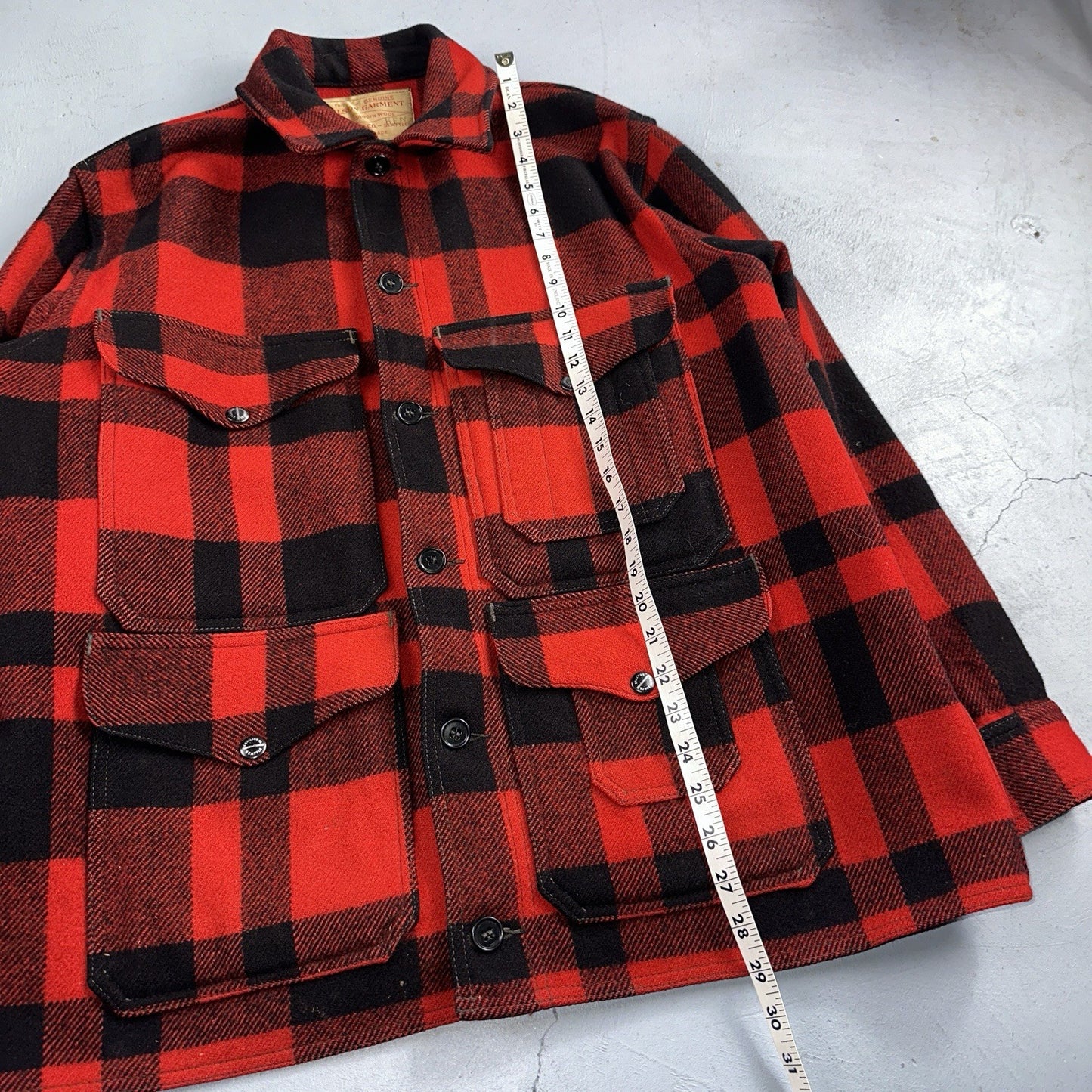 Filson Union 1940s Wool Mackinaw Cruiser Jacket Red Plaid VTG USA 40s 50s Rare