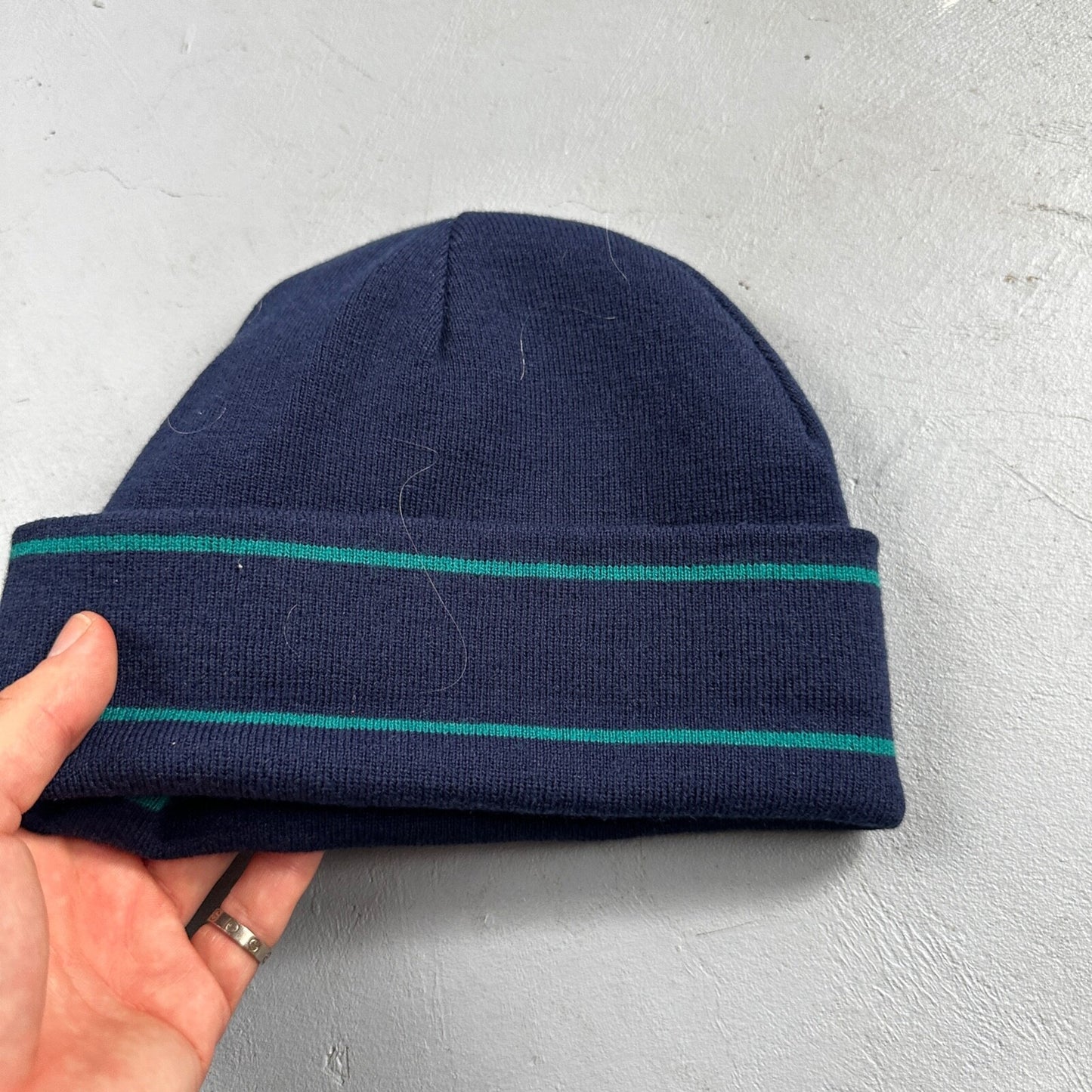 Nike VTG MLB Seattle Mariners LOGO Knit Skull Cap Beanie Hat 90s Double Sided