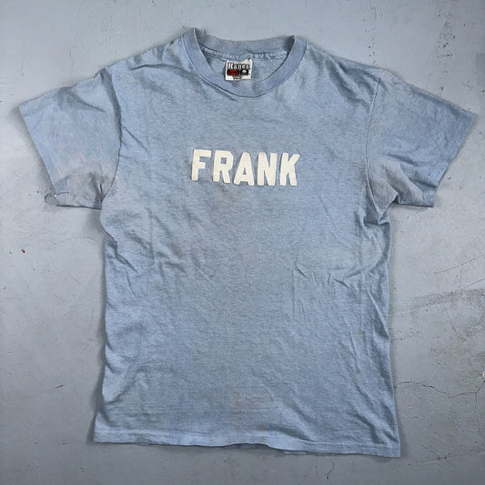 Frank Text Hanes 70s VTG T Shirt 1970s Troop Single Stitch Basic Quote