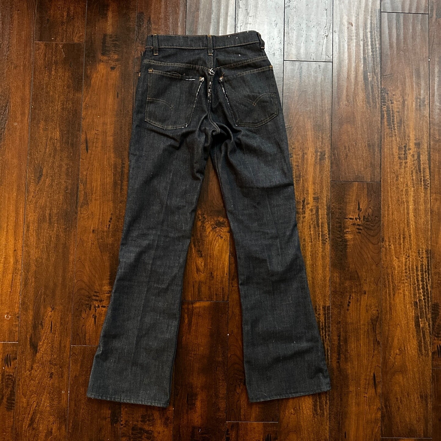 Levis VTG 1970s Red Tab 517 Talon Zipper Black 26x31 Boot Cut 70s Rare Jeans