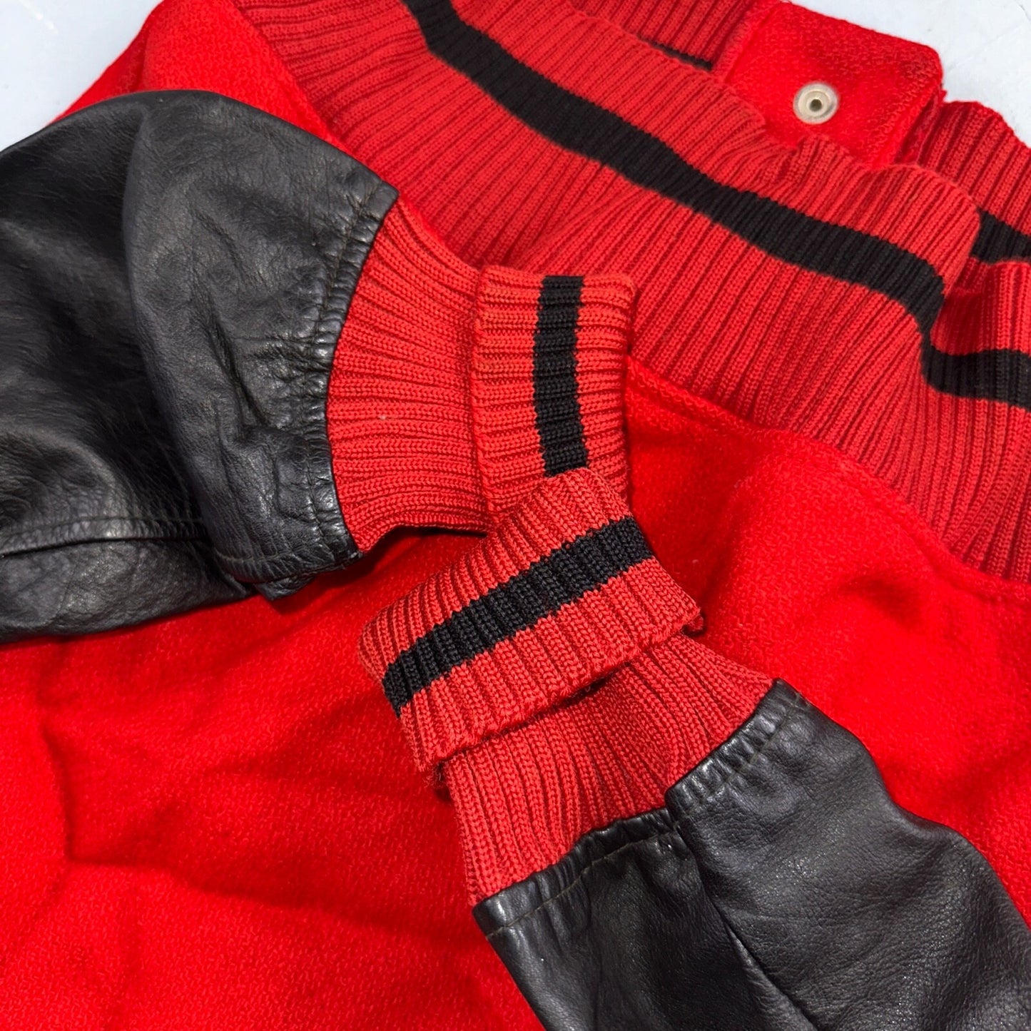 Varsity Jacket VTG 50s 60s WHITING Wool Leather San Diego CA SD Letterman Red