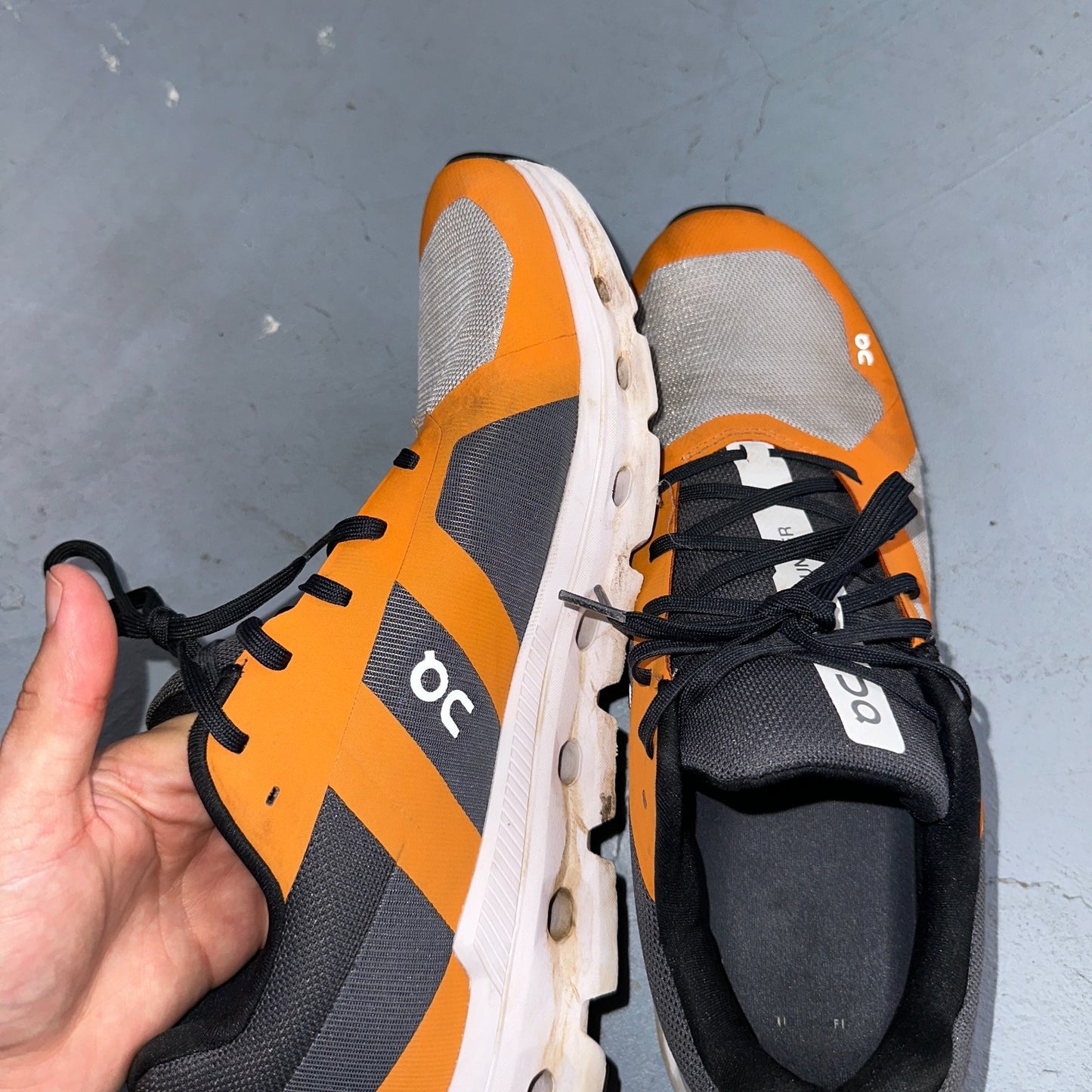 On Cloud Cloud Runner Running Shoes Men’s Sz 12 Orange Gray Athletic Trainers