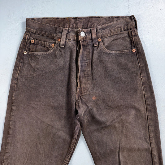 Levis 501 Vintage Y2K 90s XX Straight Leg Jeans Gray Light Wash 28x30 Act 27x28