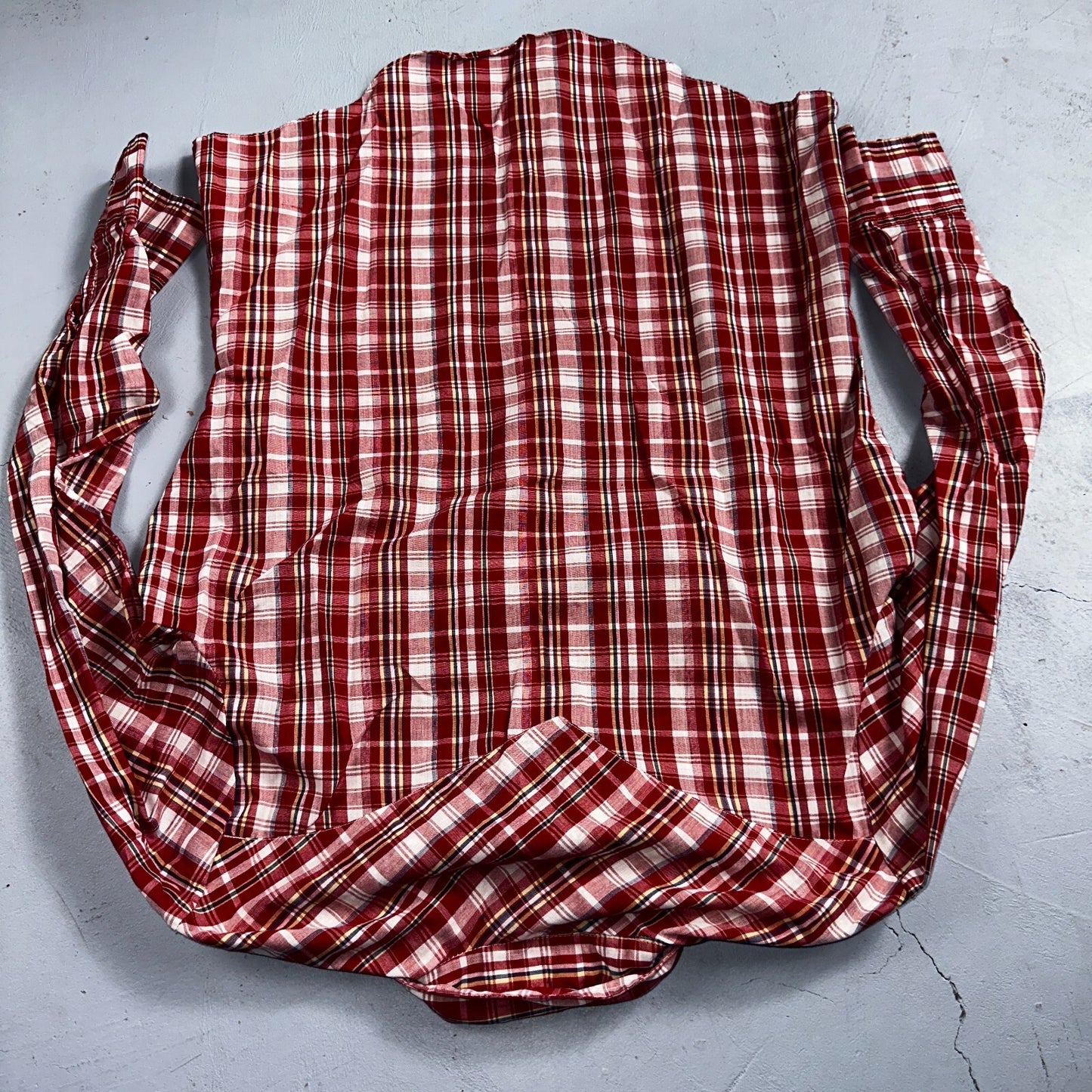 Sears VTG Western Wear L Plaid Ranch Rodeo Shirt Jacket Pearl Snap Red 16
