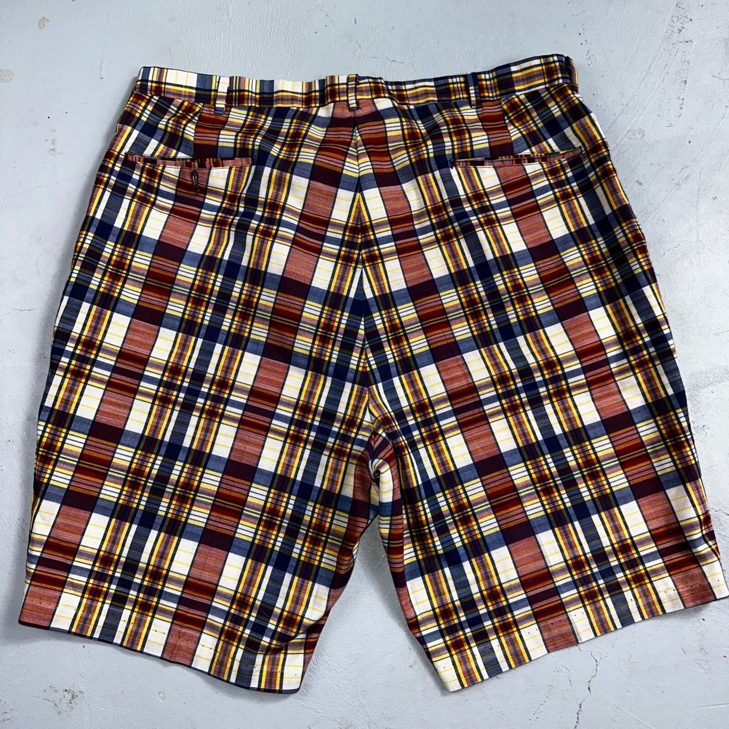 Sears Vintage 70s The Men’s Store Perma-Prest Striped Shorts Plaid Talon Zipper