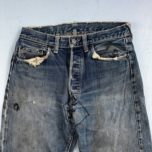 Levis 501 Big E Vintage 60s Redline Selvedge USA XX 1960s Jeans Act 28x28