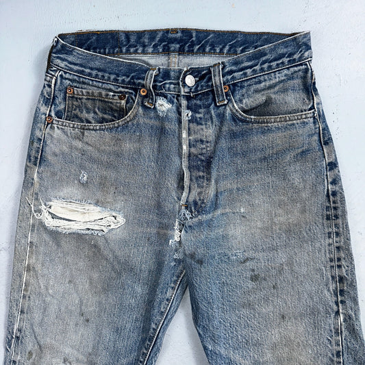 Levis 501 Vintage 80s Redline Selvedge USA XX Jeans Light Wash 32x31 Act 29x27