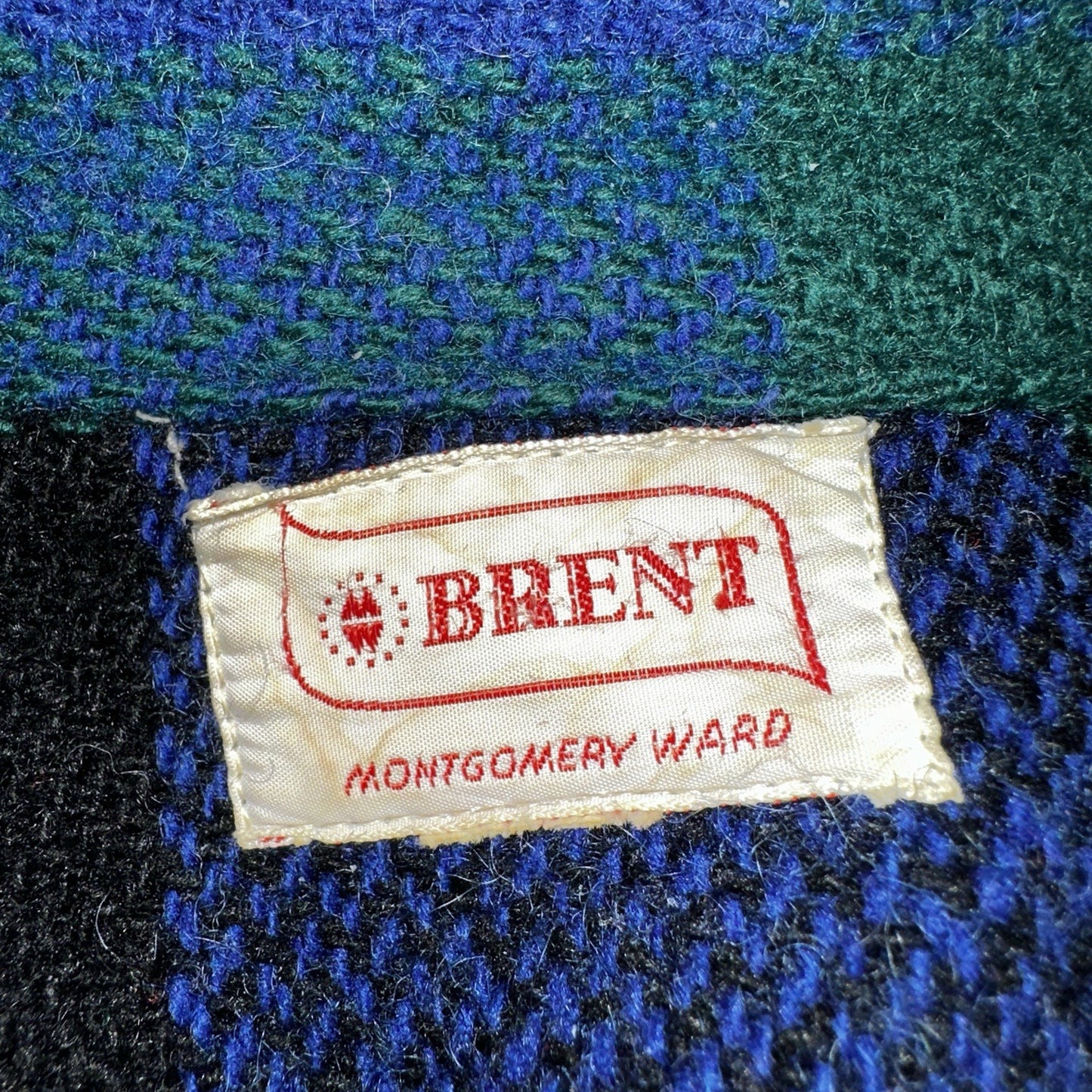 Brent Montgomery Ward Vintage 50s 60s Wool Mackinaw Plaid Full Zip Jacket L